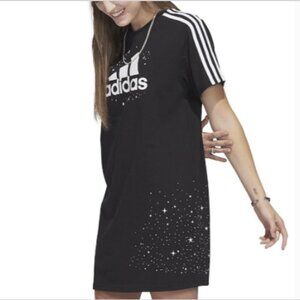 Adidas Celestial T-Shirt Dress Relaxed Fit Oversize XL Black #131T